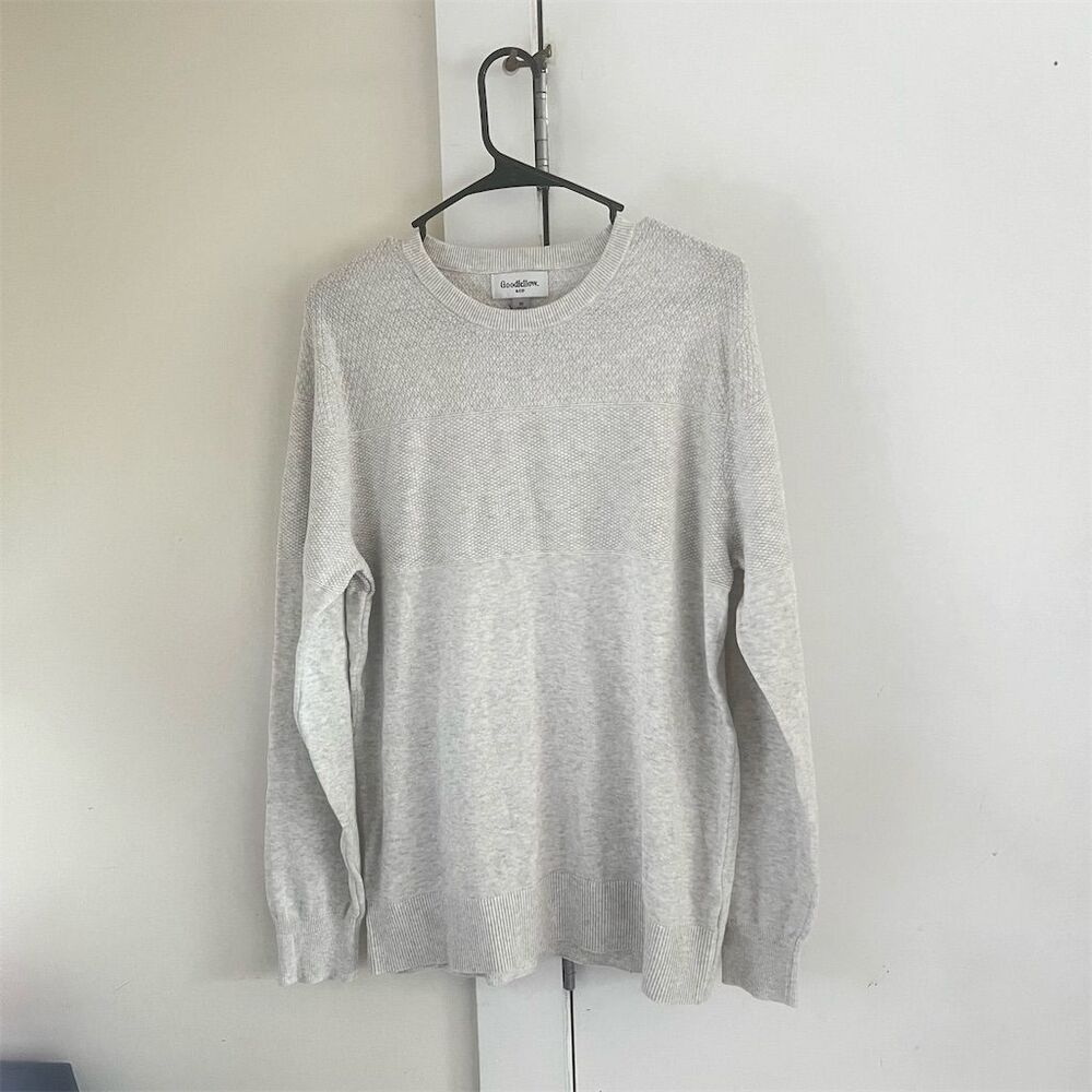 Goodfellow & Co. Gray Knit Crew Neck Sweater Size M Casual